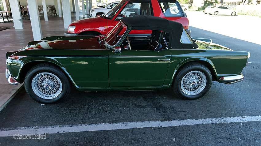 Green Triumph at Bob's Big Boy Downey